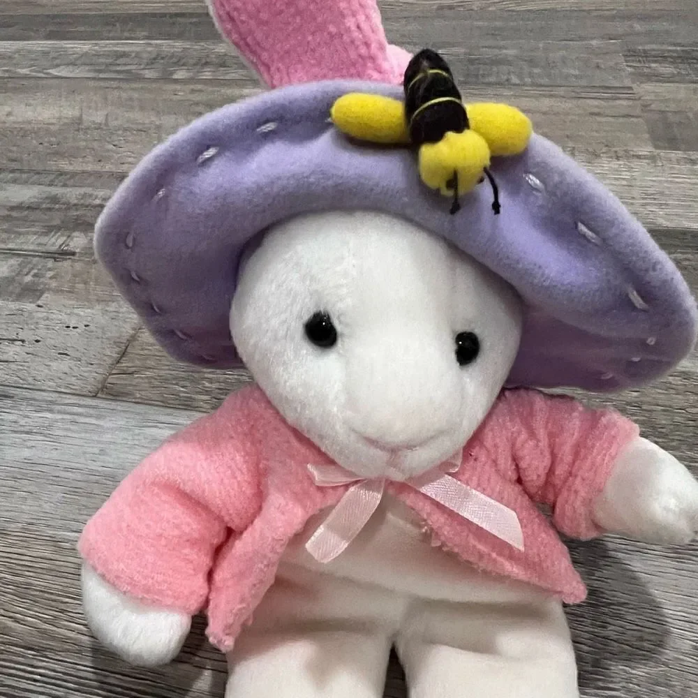 Vintage bunny with bee stuffed animal